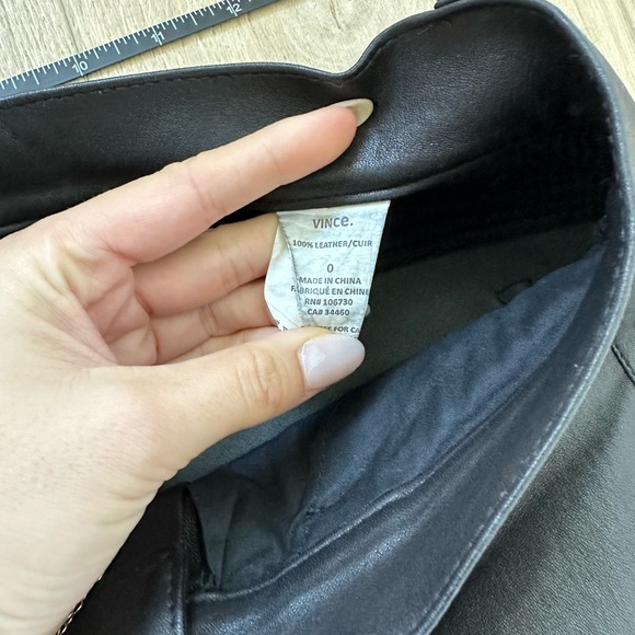 Vince 100% Black Leather Pants - Picture 5 of 6